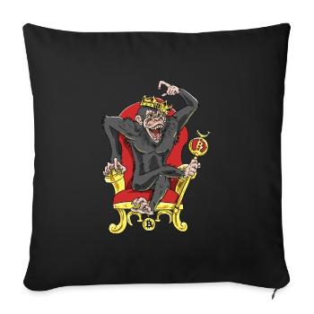 Bitcoin Monkey King - Beta Edition - Sofa pillowcase 17,3'' x 17,3'' (45 x 45 cm) - black - Front