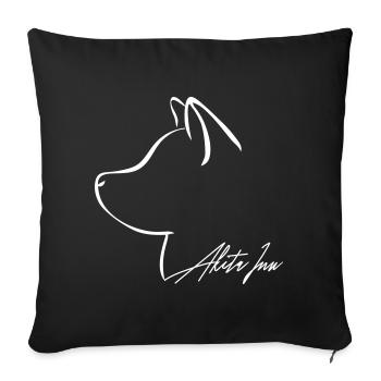 AKITA INU Profil E WILSIGNS - Sofakissenbezug 45 x 45 cm - Schwarz - Vorne