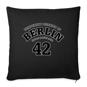 Berlin 42 impression noire - Housse de coussin décorative 45 x 45 cm - noir - Devant