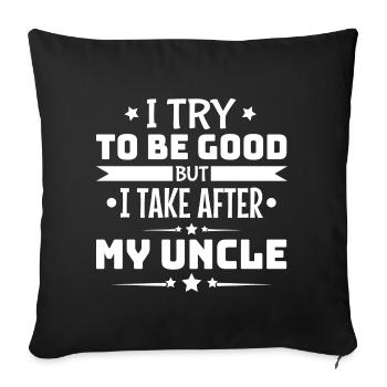 I come after my uncle baby godfather - Sofa pillowcase 17,3'' x 17,3'' (45 x 45 cm) - black - Front