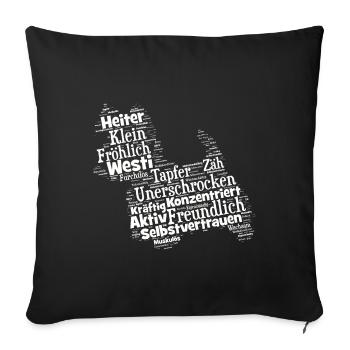 West Highland Terrier Wordcloud - Sofakissenbezug 45 x 45 cm - Schwarz - Vorne