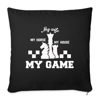 Chess Springer Checkers Rook Game Gift - Sofa pillowcase 17,3'' x 17,3'' (45 x 45 cm) - black - Front
