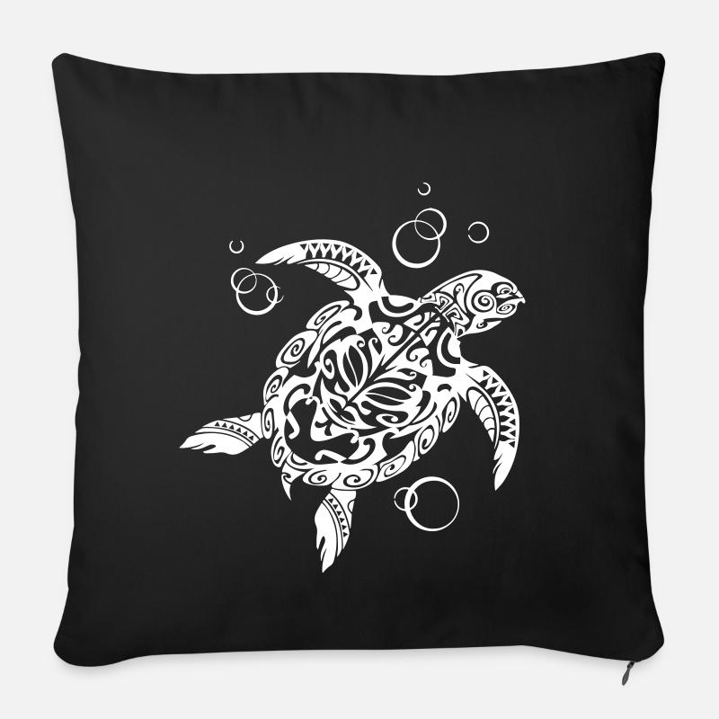 Watchful Turtle - Sofa pillowcase 17,3'' x 17,3'' (45 x 45 cm) - black