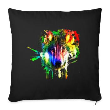 Wolf Splash Modern - Sofa pillowcase 17,3'' x 17,3'' (45 x 45 cm) - black - Front