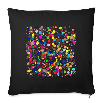 points colorés / confettis - Housse de coussin décorative 45 x 45 cm - noir - Devant