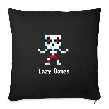 Squelette de 8 bits (Lazy Bones) - Housse de coussin décorative 45 x 45 cm - noir - Devant