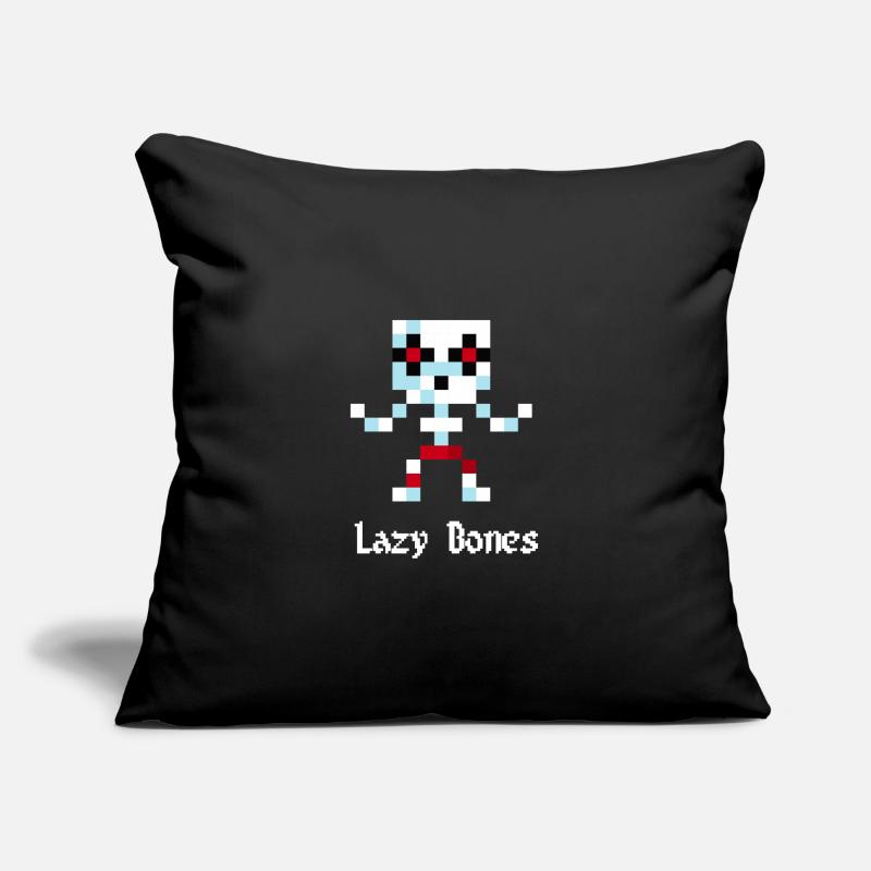 Squelette de 8 bits (Lazy Bones) Housse de coussin décorative 45 x 45 cm