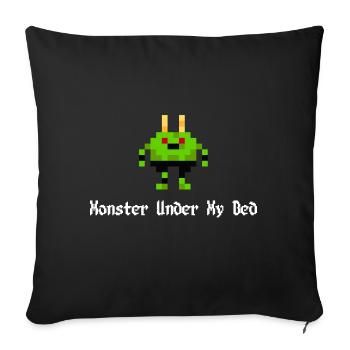 Monstre 8 bits (Monster Under My Bed) - Housse de coussin décorative 45 x 45 cm - noir - Devant