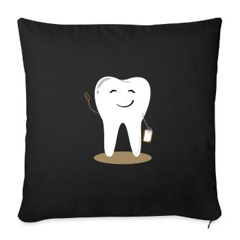 Accounting Teeth Dental Care Dentist Practice Tooth - Sofa pillowcase 17,3'' x 17,3'' (45 x 45 cm) - black - Front