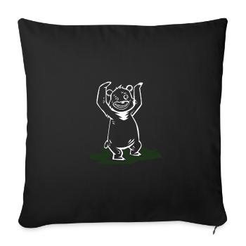 Dancing bear Cheered gift idea - Sofa pillowcase 17,3'' x 17,3'' (45 x 45 cm) - black - Front