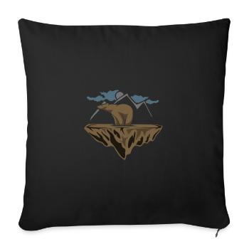 Brown bear art bear paw gift - Sofa pillowcase 17,3'' x 17,3'' (45 x 45 cm) - black - Front