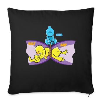 Ohm loi génie physique physique physicien cadeau - Housse de coussin décorative 45 x 45 cm - noir - Devant