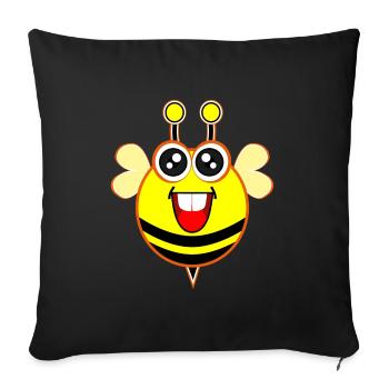 Bumblebee - Bee Insects Summer Sweet Kids Shirt - Sofa pillowcase 17,3'' x 17,3'' (45 x 45 cm) - black - Front