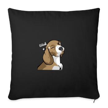 Beagle Teckel clin d'oeil idée cadeau - Housse de coussin décorative 45 x 45 cm - noir - Devant