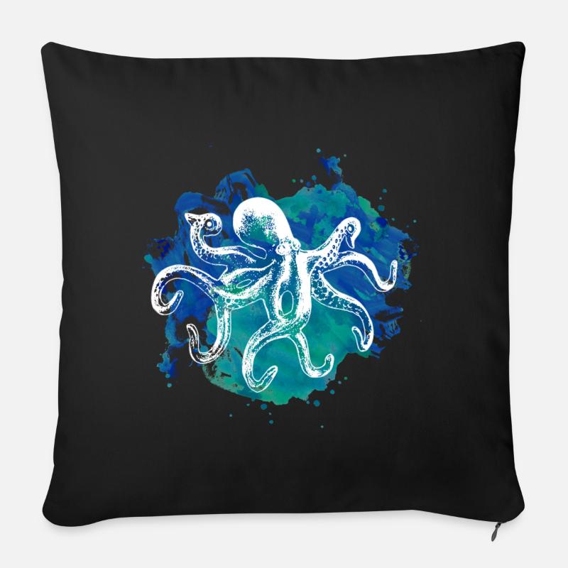 Octopus octopus octopus seafood gift - Sofa pillowcase 17,3'' x 17,3'' (45 x 45 cm) - black