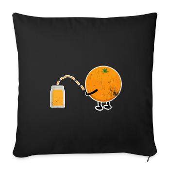 Orange Orange Juice Vegan Gift Idea - Sofa pillowcase 17,3'' x 17,3'' (45 x 45 cm) - black - Front