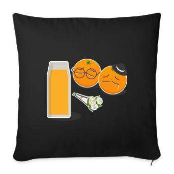 Orangen Trauerfeier Smoothie Orangensaft Geschenk - Sofakissenbezug 45 x 45 cm - Schwarz - Vorne