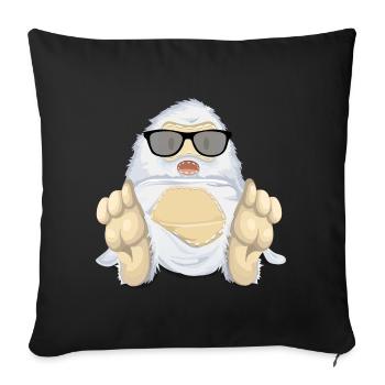Yeti Schneemensch Bigfoot T-Shirt Geschenkidee - Sofakissenbezug 45 x 45 cm - Schwarz - Vorne