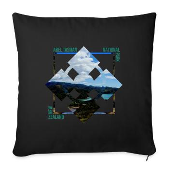 Abel Tasman Neuseeland Traum Strand Geschenkidee - Sofakissenbezug 45 x 45 cm - Schwarz - Vorne