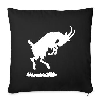 Springender Ziegenbock - Sofakissenbezug 45 x 45 cm - Schwarz - Vorne