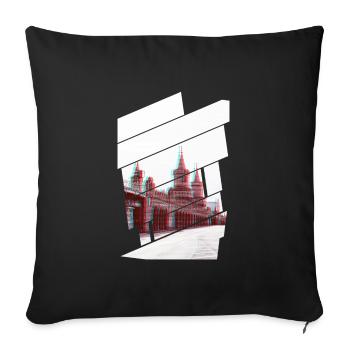 Berlin Oberbaumbrücke Glitch - Sofa pillowcase 17,3'' x 17,3'' (45 x 45 cm) - black - Front