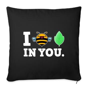 Funny énonciations drôles abeille - Housse de coussin décorative 45 x 45 cm - noir - Devant