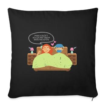 Idée de cadeau de blague sale anesthésiste - Housse de coussin décorative 45 x 45 cm - noir - Devant