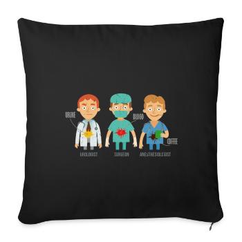 anesthésiste - Housse de coussin décorative 45 x 45 cm - noir - Devant