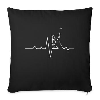 Tennis joueur de tennis court de tennis - Housse de coussin décorative 45 x 45 cm - noir - Devant
