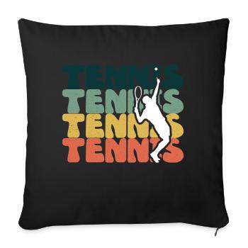Tennis tennis player tennis court - Sofa pillowcase 17,3'' x 17,3'' (45 x 45 cm) - black - Front