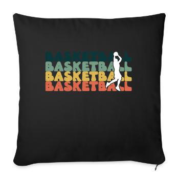 Équipe de basket-ball basketball basketball - Housse de coussin décorative 45 x 45 cm - noir - Devant