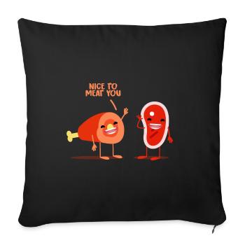 Metzger Fleisch Steak witzig Geschenk Geschenkidee - Sofakissenbezug 45 x 45 cm - Schwarz - Vorne