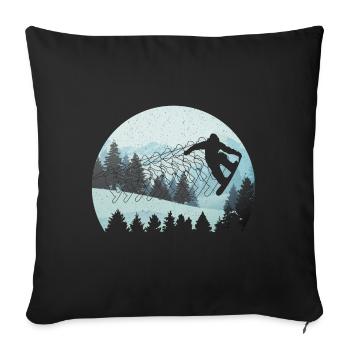 Snowboarding Snowboarding Snowboarding Snowboarder - Sofa pillowcase 17,3'' x 17,3'' (45 x 45 cm) - black - Front
