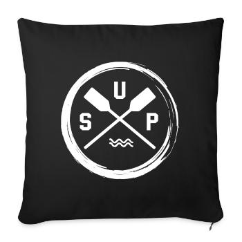 SUP Stand Up Paddling - Housse de coussin décorative 45 x 45 cm - noir - Devant