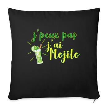 J'peux pas, j'ai Mojito - Housse de coussin décorative 45 x 45 cm - noir - Devant