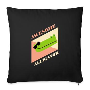 alligator - Housse de coussin décorative 45 x 45 cm - noir - Devant