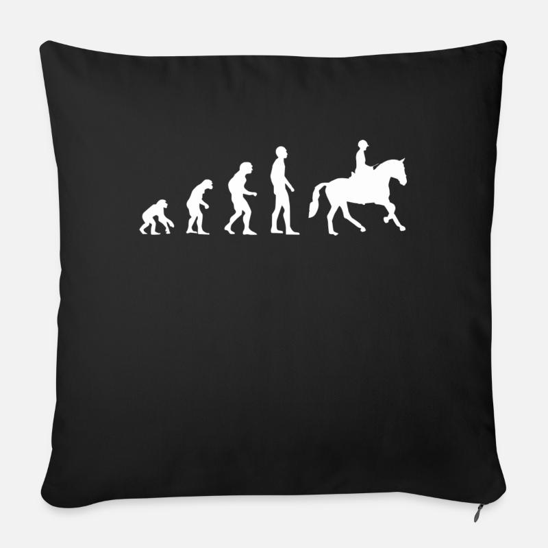 Reiten Evolution | Pferd | Reiten - Sofakissenbezug 45 x 45 cm - Schwarz