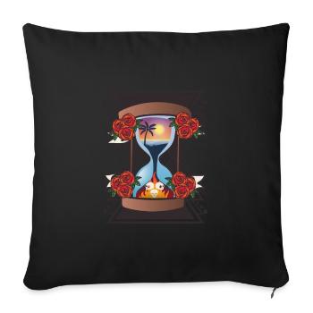 hourglass - Sofa pillowcase 17,3'' x 17,3'' (45 x 45 cm) - black - Front