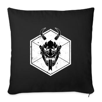 Diable Satan tatouage hexagone butin cadeau de tatouage - Housse de coussin décorative 45 x 45 cm - noir - Devant