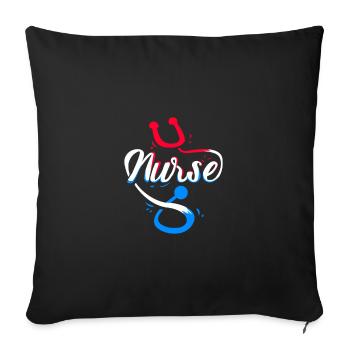 Krankenschwester Stethoskop Beruf Job Geschenk - Sofakissenbezug 45 x 45 cm - Schwarz - Vorne