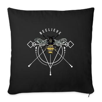 Idée cadeau de swag en nid d'abeille Bee wasp hornet - Housse de coussin décorative 45 x 45 cm - noir - Devant