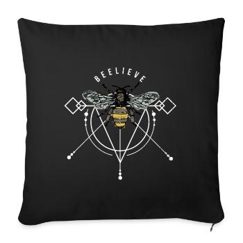 Idée cadeau de swag en nid d'abeille Bee wasp hornet - Housse de coussin décorative 45 x 45 cm - noir - Devant