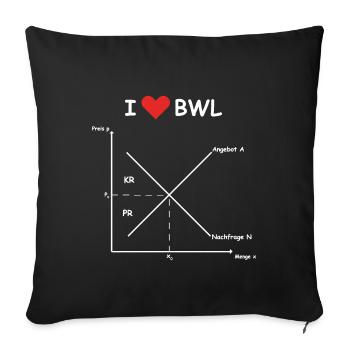 i love bwl weiss - Sofakissenbezug 45 x 45 cm - Schwarz - Vorne