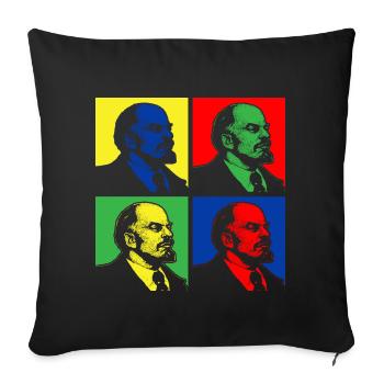 Pop Art Lenin - Sofa pillowcase 17,3'' x 17,3'' (45 x 45 cm) - black - Front