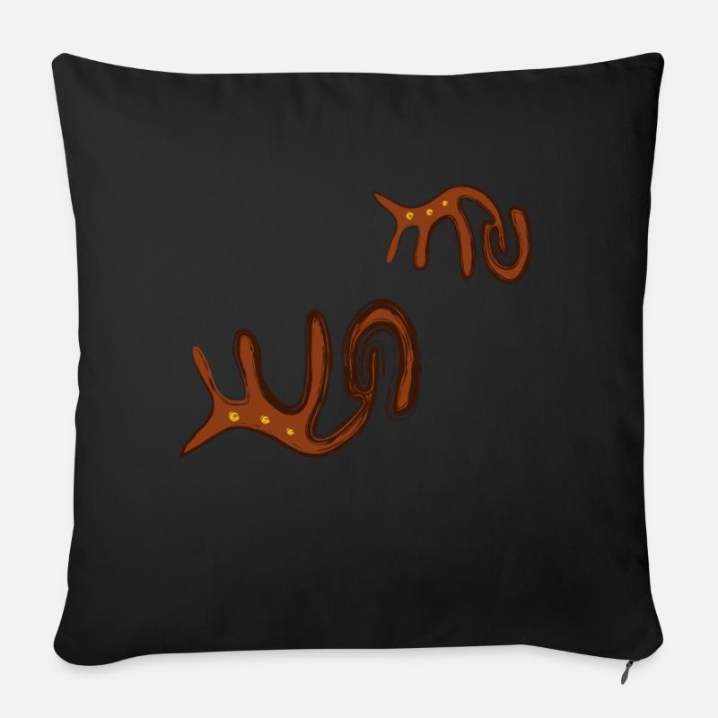 Höhlenmalerei - Sofakissenbezug 45 x 45 cm - Schwarz