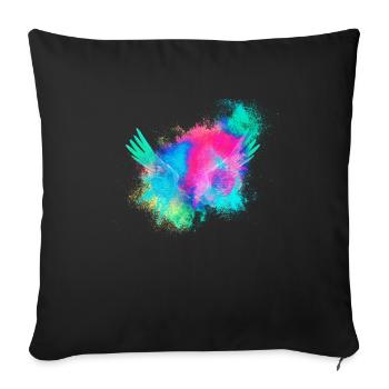Ailes d'anges colorés - Housse de coussin décorative 45 x 45 cm - noir - Devant