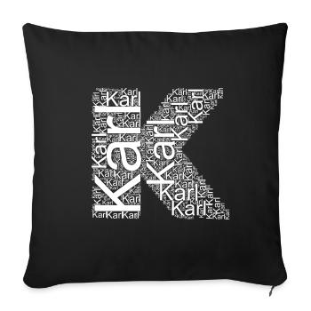 Karl First Name as word cloud - Sofa pillowcase 17,3'' x 17,3'' (45 x 45 cm) - black - Front