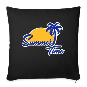 Summertime summer summertime palm tree beach sea - Sofa pillowcase 17,3'' x 17,3'' (45 x 45 cm) - black - Front