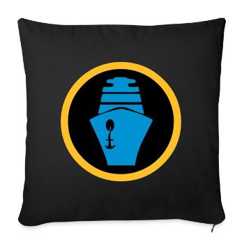 Ship | Cruise | Ferry - Sofa pillowcase 17,3'' x 17,3'' (45 x 45 cm) - black - Front