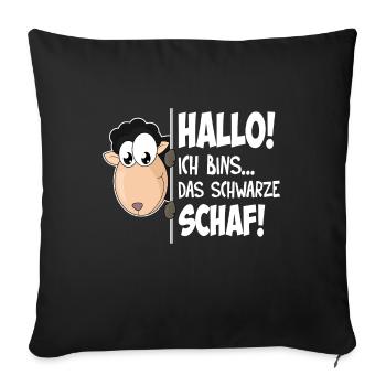 Das schwarze Schaf - Sofakissenbezug 45 x 45 cm - Schwarz - Vorne